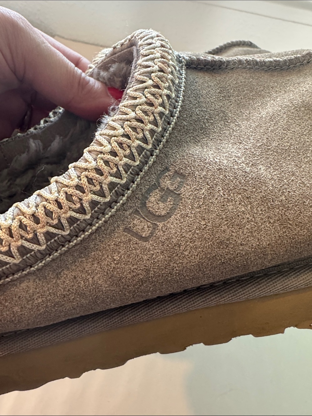 UGG Tasman slippers Women's Size 9 Grey Tan Slip-on Style 5955 - Picture 11 of 13